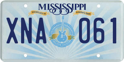MS license plate XNA061