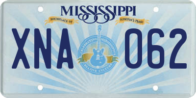 MS license plate XNA062