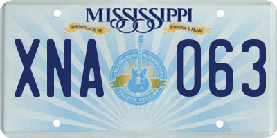 MS license plate XNA063