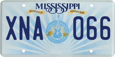 MS license plate XNA066