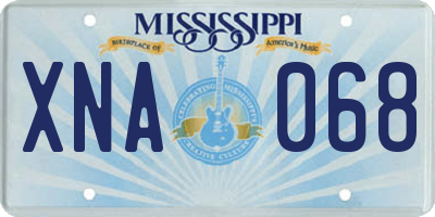 MS license plate XNA068