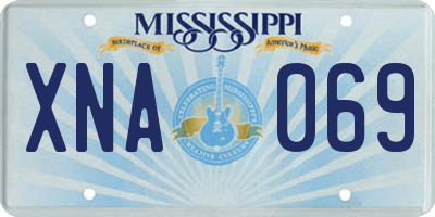 MS license plate XNA069