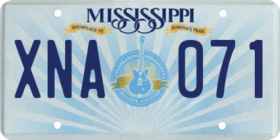 MS license plate XNA071