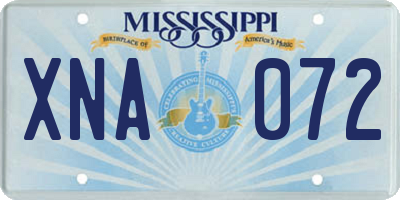 MS license plate XNA072