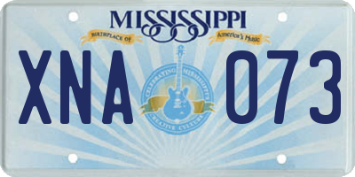 MS license plate XNA073
