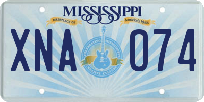 MS license plate XNA074