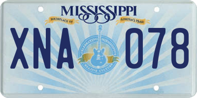 MS license plate XNA078