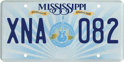 MS license plate XNA082