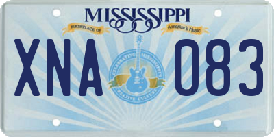 MS license plate XNA083