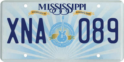 MS license plate XNA089