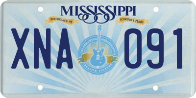 MS license plate XNA091