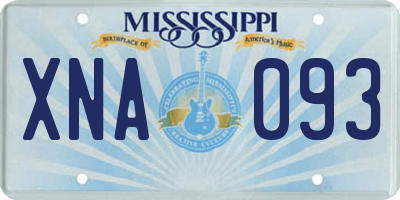 MS license plate XNA093