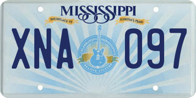 MS license plate XNA097