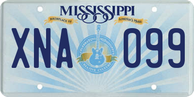 MS license plate XNA099