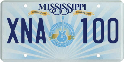 MS license plate XNA100