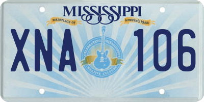 MS license plate XNA106