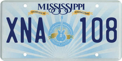 MS license plate XNA108