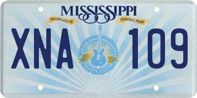 MS license plate XNA109