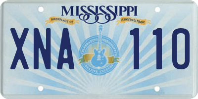 MS license plate XNA110