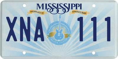 MS license plate XNA111