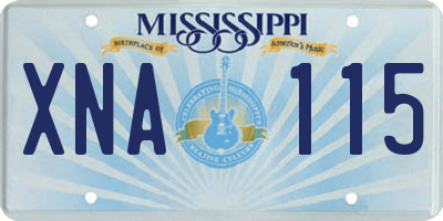MS license plate XNA115