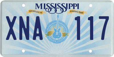 MS license plate XNA117