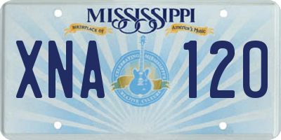 MS license plate XNA120
