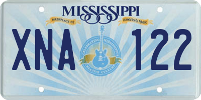 MS license plate XNA122