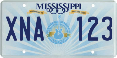 MS license plate XNA123