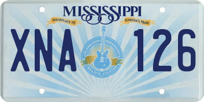 MS license plate XNA126