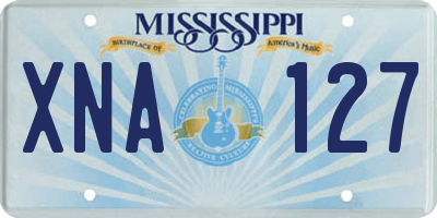 MS license plate XNA127