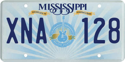 MS license plate XNA128