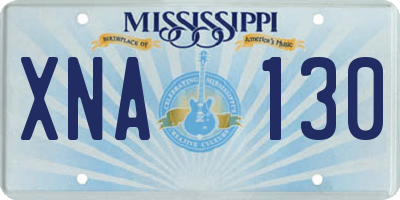 MS license plate XNA130