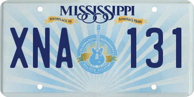 MS license plate XNA131