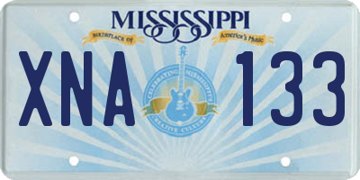 MS license plate XNA133