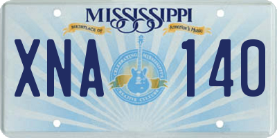 MS license plate XNA140