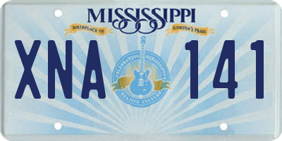 MS license plate XNA141