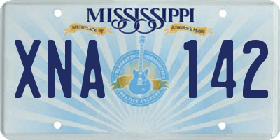 MS license plate XNA142
