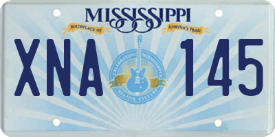 MS license plate XNA145