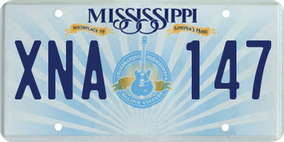 MS license plate XNA147