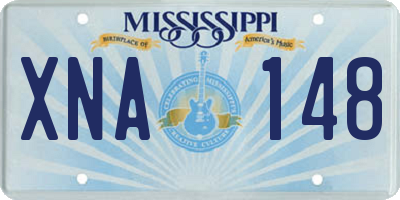MS license plate XNA148