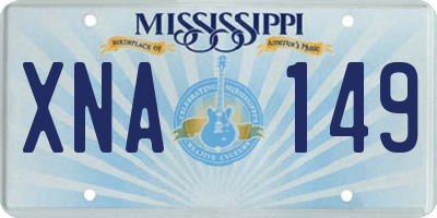 MS license plate XNA149