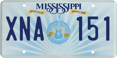 MS license plate XNA151