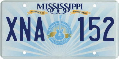 MS license plate XNA152