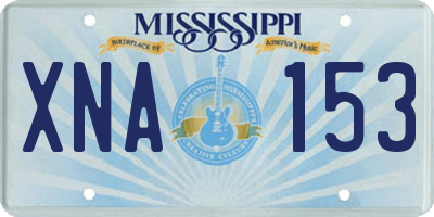 MS license plate XNA153