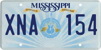 MS license plate XNA154