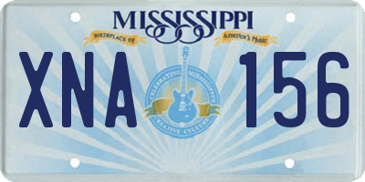MS license plate XNA156