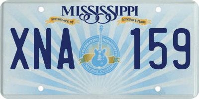 MS license plate XNA159