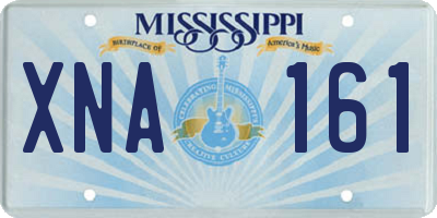 MS license plate XNA161