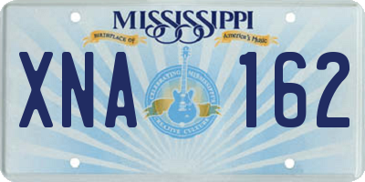 MS license plate XNA162